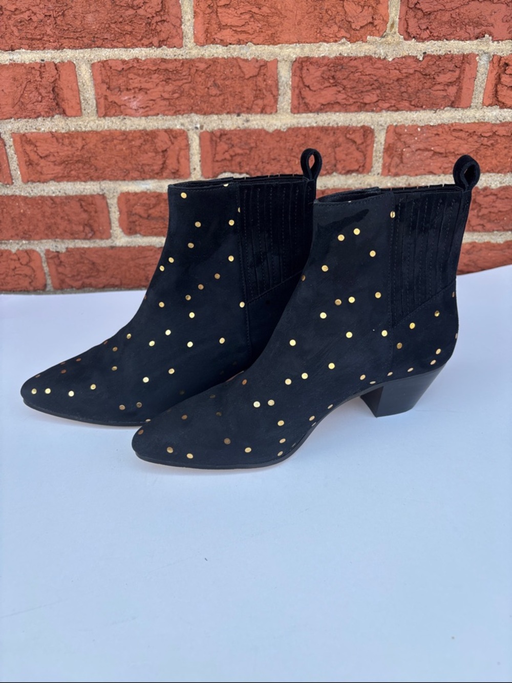 Boden Western Ankle Boots With Gold Accents Women Size 37